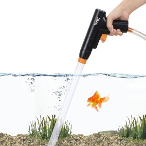 Hygger Aquarium Gravel Cleaner: Progressive Fast Water Changer with Air-Urgent Button, Fish Tank Sand Cleansing Equipment, and Siphon Vacuum with Water Hose Controller Clamp