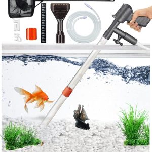 QZQ 2024 Version Aquarium Gravel Vacuum Cleaner – Fish Tank Cleansing Instruments with Water Changer, Thermometers, and Fish Web Equipment